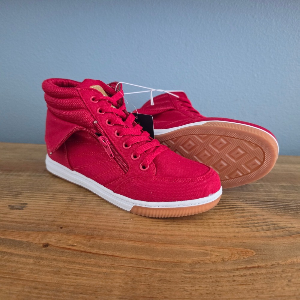 U.S. Polo Assn Womens High Top Sneaker Red Mila4 Side Zip Canvas 6.5